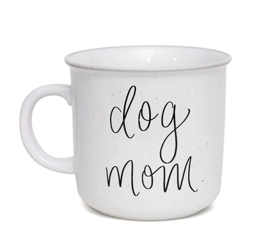Dog Mama Enamel Coffee Mugs Custom Name Dogs Mommy Campfire Cups