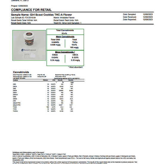 Red Dragon THC-A 3.5G Flower - Galletas Girl Scout - Híbrido