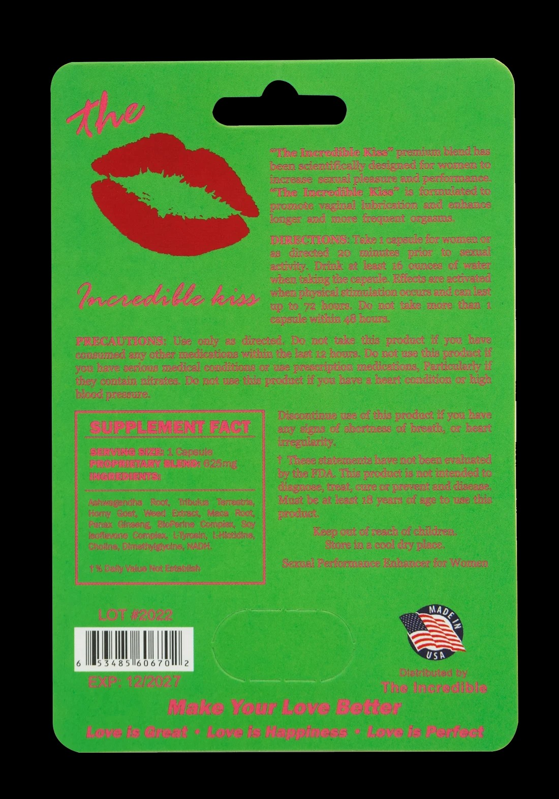 The Incredible Kiss Female Enhancer