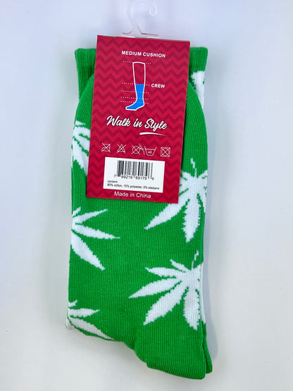 Leaf Patterned Socks for Men and Women - Green