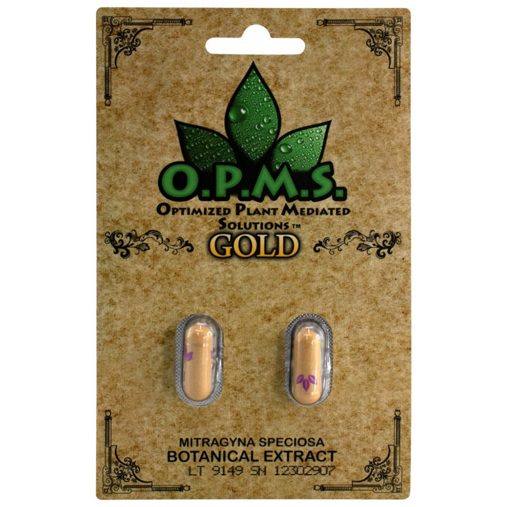 OPMS Gold Kratom Capsules Blister Pack