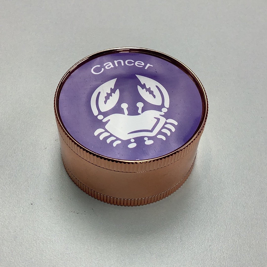 Zodiac Sign Small 2 Part Metal Grinder yoga smokes yoga studio, delivery, delivery near me, yoga smokes smoke shop, find smoke shop, head shop near me, yoga studio, headshop, head shop, local smoke shop, psl, psl smoke shop, smoke shop, smokeshop, yoga, yoga studio, dispensary, local dispensary, smokeshop near me, port saint lucie, florida, port st lucie, lounge, life, highlife, love, stoned, highsociety. Yoga Smokes Copper and Purple Cancer