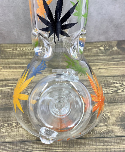 9.5" Clear Glass W/ Multicolored Canna Leaves Water Pipe W/ Bowl & Downstem, yoga smokes smoke shop, dispensary, local dispensary, smoke shop near me, smokeshop near me, port st lucie smoke shop, smoke shop in port st lucie, smoke shop in port saint lucie, smoke shop in florida, Yoga Smokes, , Buy RAW Rolling Papers USA, what time does the smoke shop close, smoke shop open near me, 24 hour smoke shop near me, online smoke shop