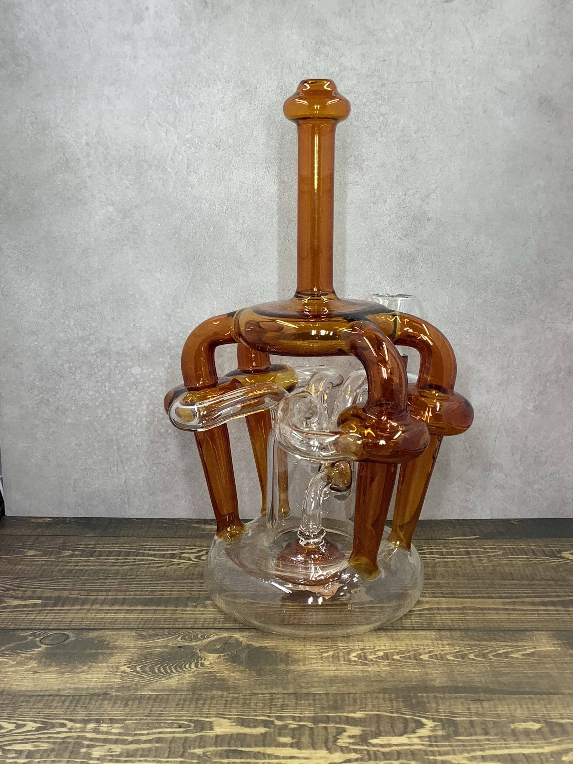 9" Clear W/ Brown Trim Glass Recycler W/ Bowl Heavy Duty Glass, yoga smokes smoke shop, dispensary, local dispensary, smoke shop near me, smokeshop near me, port st lucie smoke shop, smoke shop in port st lucie, smoke shop in port saint lucie, smoke shop in florida, Yoga Smokes, , Buy RAW Rolling Papers USA, what time does the smoke shop close, smoke shop open near me, 24 hour smoke shop near me, online smoke shop