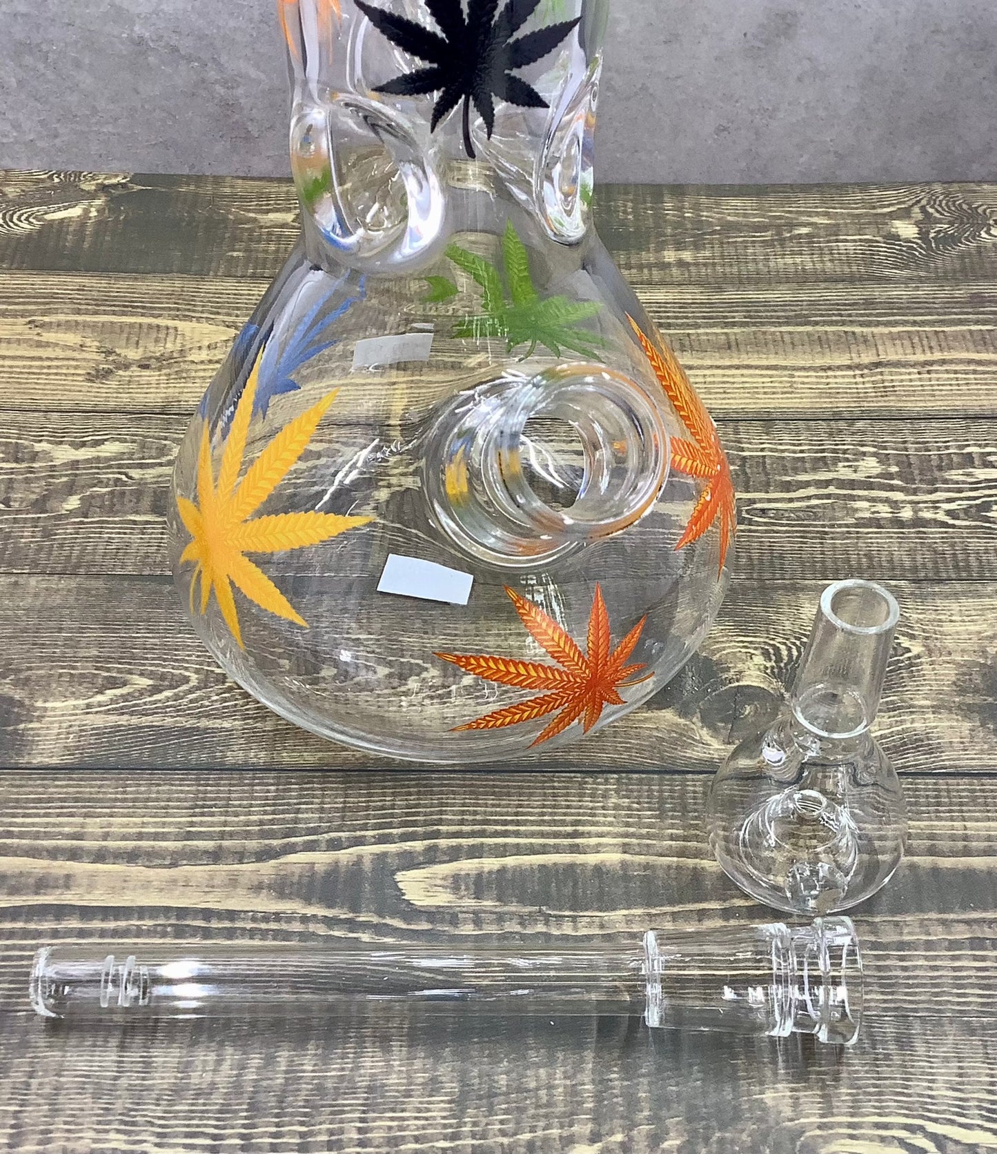 9.5" Clear Glass W/ Multicolored Canna Leaves Water Pipe W/ Bowl & Downstem, yoga smokes smoke shop, dispensary, local dispensary, smoke shop near me, smokeshop near me, port st lucie smoke shop, smoke shop in port st lucie, smoke shop in port saint lucie, smoke shop in florida, Yoga Smokes, , Buy RAW Rolling Papers USA, what time does the smoke shop close, smoke shop open near me, 24 hour smoke shop near me, online smoke shop