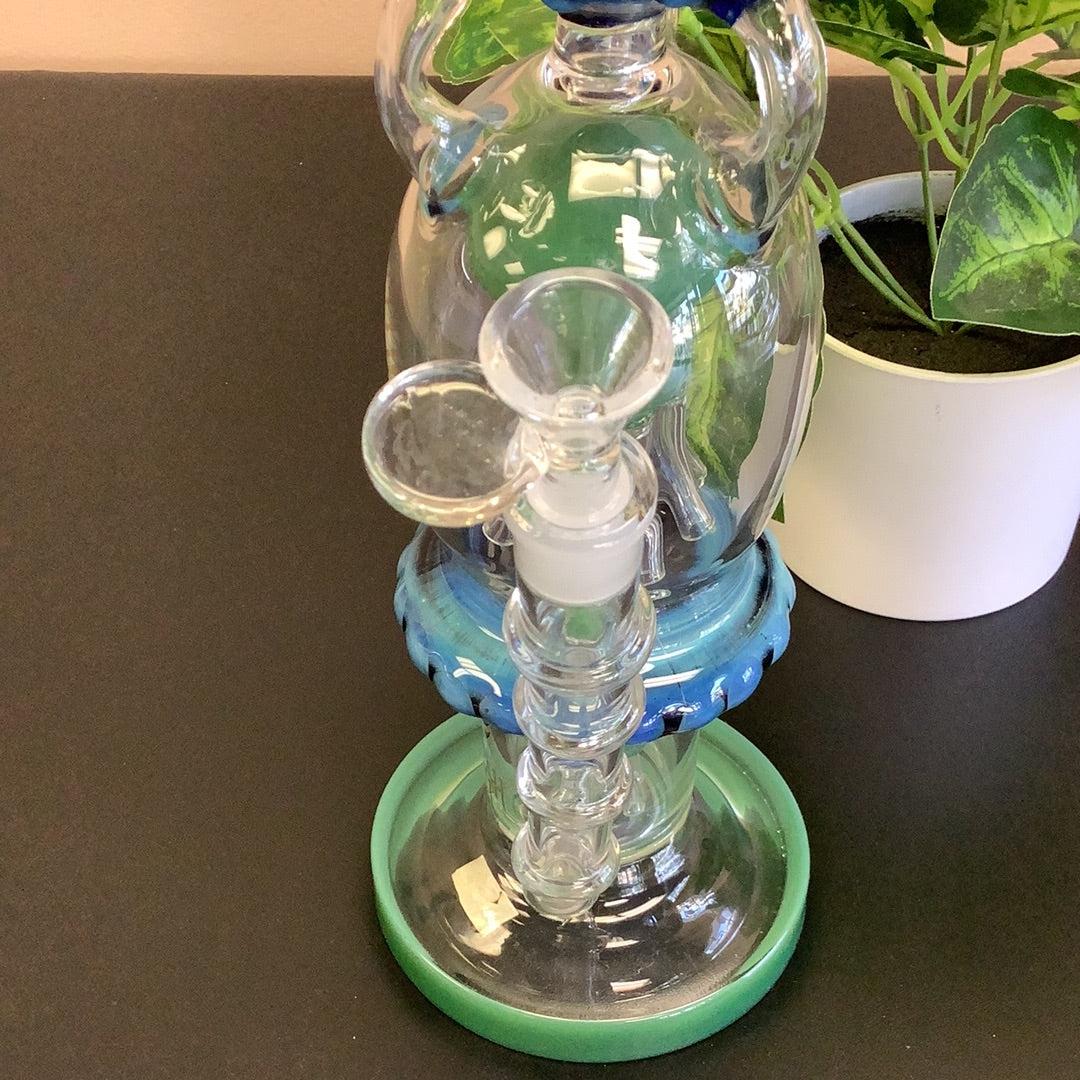 16" “Lookah Glass” Clear W/ Blue & Green Trim Glass Water Pipe W/ Percolator & Bowl, yoga smokes smoke shop, dispensary, local dispensary, smoke shop near me, smokeshop near me, port st lucie smoke shop, smoke shop in port st lucie, smoke shop in port saint lucie, smoke shop in florida, Yoga Smokes, , Buy RAW Rolling Papers USA, what time does the smoke shop close, smoke shop open near me, 24 hour smoke shop near me, online smoke shop