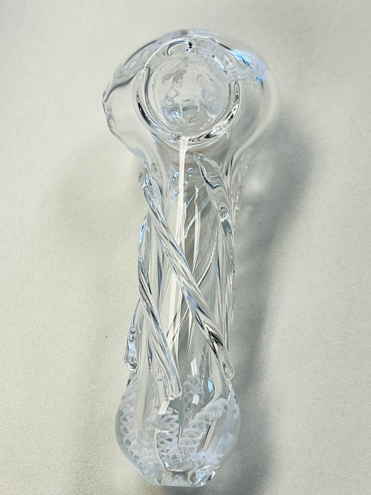3.5" Clear Hand Pipe W/ Carb