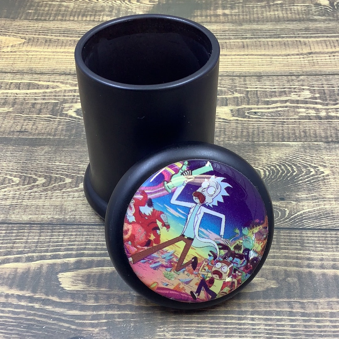 Black Painted Glass Herb Stash Jar with Gasket Lid yoga smokes yoga studio, delivery, delivery near me, yoga smokes smoke shop, find smoke shop, head shop near me, yoga studio, headshop, head shop, local smoke shop, psl, psl smoke shop, smoke shop, smokeshop, yoga, yoga studio, dispensary, local dispensary, smokeshop near me, port saint lucie, florida, port st lucie, lounge, life, highlife, love, stoned, highsociety. Yoga Smokes Run Rick & Morty Run