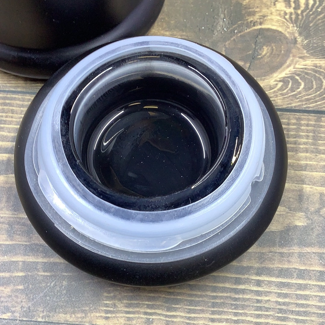 Black Painted Glass Herb Stash Jar with Gasket Lid yoga smokes yoga studio, delivery, delivery near me, yoga smokes smoke shop, find smoke shop, head shop near me, yoga studio, headshop, head shop, local smoke shop, psl, psl smoke shop, smoke shop, smokeshop, yoga, yoga studio, dispensary, local dispensary, smokeshop near me, port saint lucie, florida, port st lucie, lounge, life, highlife, love, stoned, highsociety. Yoga Smokes