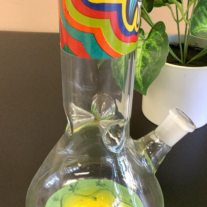 13.5" Clear W/ Multicolored Glow In The Dark Rick From Rick & Marty Glass Water Pipe W/ Bowl Heavy Duty Glass yoga smokes smoke shop, dispensary, local dispensary, smokeshop near me, port st lucie smoke shop, smoke shop in port st lucie, smoke shop in port saint lucie, smoke shop in florida, Yoga Smokes