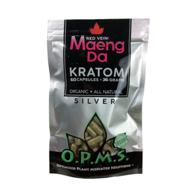 OPMS Silver – Red Vein Maeng Da Kratom Capsules